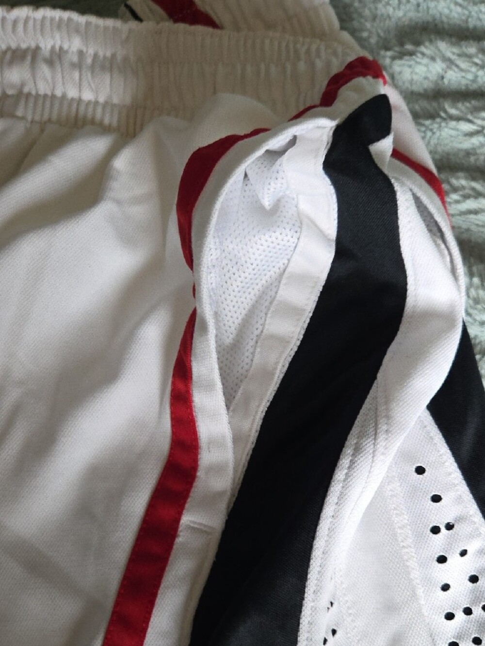 Nike Black, White & Red Athletic Shorts with Perforated Side, SIZE XXL - Picture 3 of 6